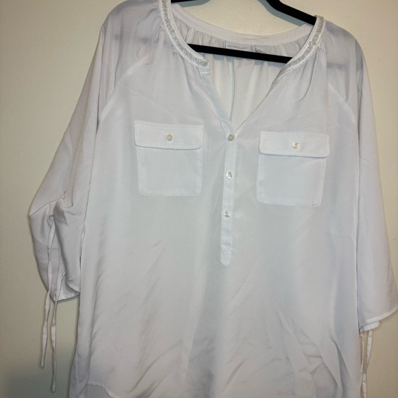 New York & Company | White Casual Blouse - Picture 2 of 6